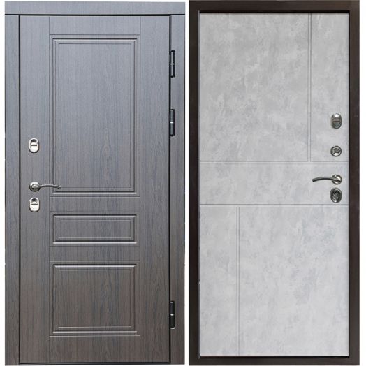 Входная дверь Termo-door Премиум винорит Орегон Венге с терморазрывом - Горизонт Бетон светлый