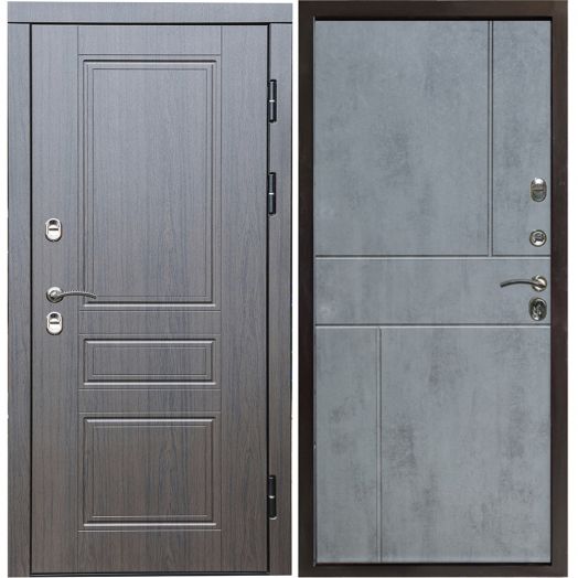 Входная дверь Termo-door Премиум винорит Орегон Венге с терморазрывом - Горизонт Бетон темный