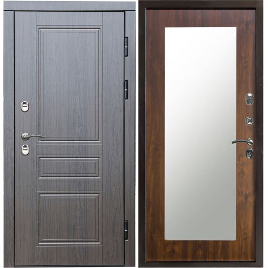 Входная дверь Termo-door Премиум винорит Орегон Венге с терморазрывом - Зеркало триумф Дуб