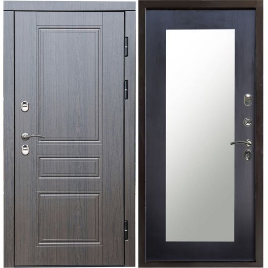 Входная дверь Termo-door Премиум винорит Орегон Венге с терморазрывом - Зеркало триумф Венге