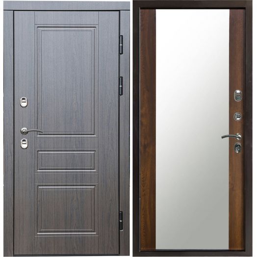 Входная дверь Termo-door Премиум винорит Орегон Венге с терморазрывом - Зеркало Дуб