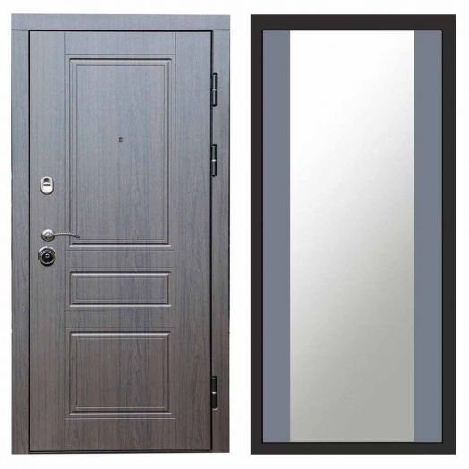 Входная дверь Termo-door Премиум винорит Орегон Венге с терморазрывом - Зеркало Грей софт