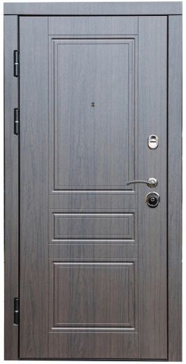 Входная дверь Termo-door Премиум винорит Орегон Венге с терморазрывом - Широкое Зеркало Фацет Черный кварц