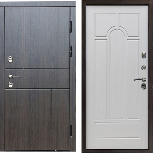 Входная дверь Termo-door Премиум винорит Вертикаль Венге с терморазрывом - Арка Лиственница