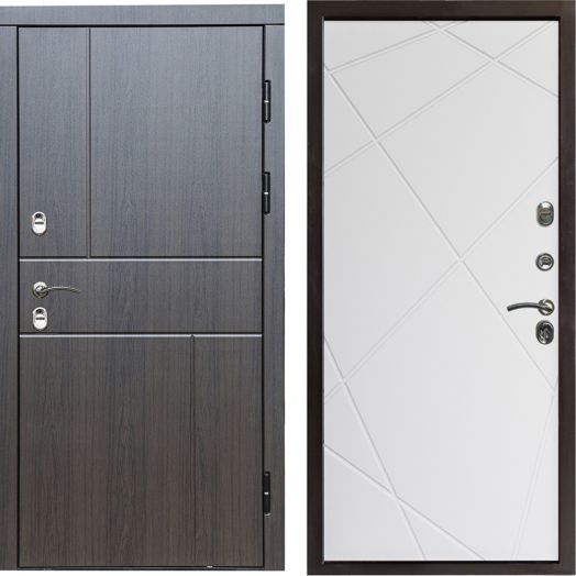 Входная дверь Termo-door Премиум винорит Вертикаль Венге с терморазрывом - Лучи Белый