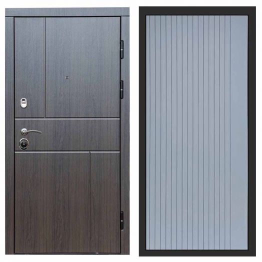 Входная дверь Termo-door Премиум винорит Вертикаль Венге с терморазрывом - FLAT Грей софт