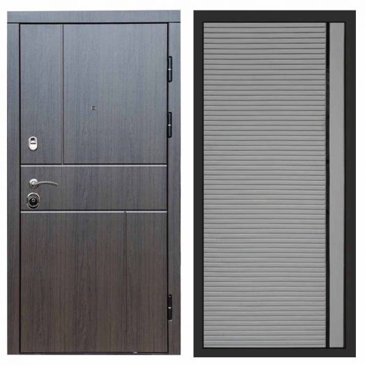 Входная дверь Termo-door Премиум винорит Вертикаль Венге с терморазрывом - Porte Грей софт