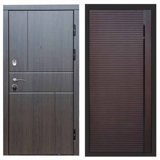 Входная дверь Termo-door Премиум винорит Вертикаль Венге с терморазрывом - Porte Шоколад