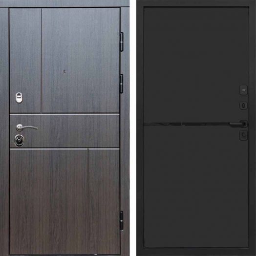 Входная дверь Termo-door Премиум винорит Вертикаль Венге с терморазрывом - Нео Black