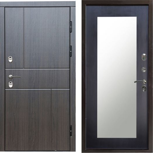 Входная дверь Termo-door Премиум винорит Вертикаль Венге с терморазрывом - Зеркало триумф Венге