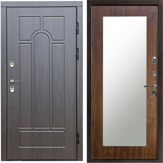 Входная дверь Termo-door Премиум винорит Модена Венге с терморазрывом - Зеркало триумф Дуб