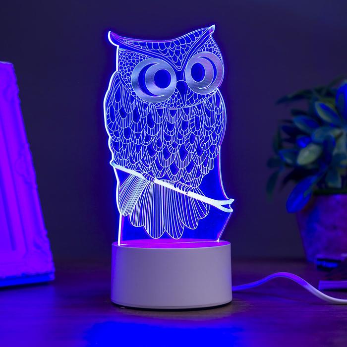 Светильник «Филин» LED RGB от сети 9.5?10?19 см RISALUX