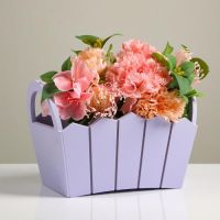 Кашпо деревянное 25?16?17 см "Мария", ручки боковые, МДФ, лаванда