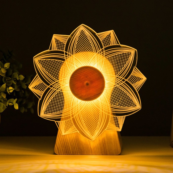 Светильник сенсорный «Цветок» LED крутится 6 Вт USB 15?4?16 см RISALUX