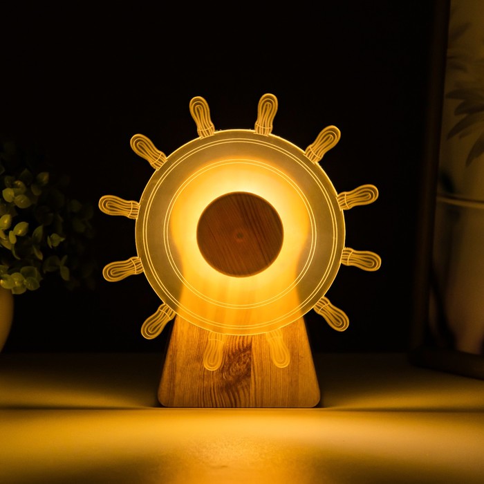 Светильник сенсорный «Штурвал» LED крутится 6 Вт USB 15?4?16 см RISALUX