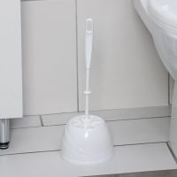 Ёршик для унитаза Aqua, 13?13?36 см, с подставкой, белый