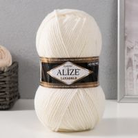 Пряжа для вязания спицами, крючком ALIZE, Lanagold, 51% акрил, 49% шерсть, 240 м/100 г, (450 жемчужный)