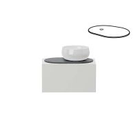 Cielo Delfo столешница 720х455х20 мм, керамическая овальная, без отверстий для смесителя схема 3