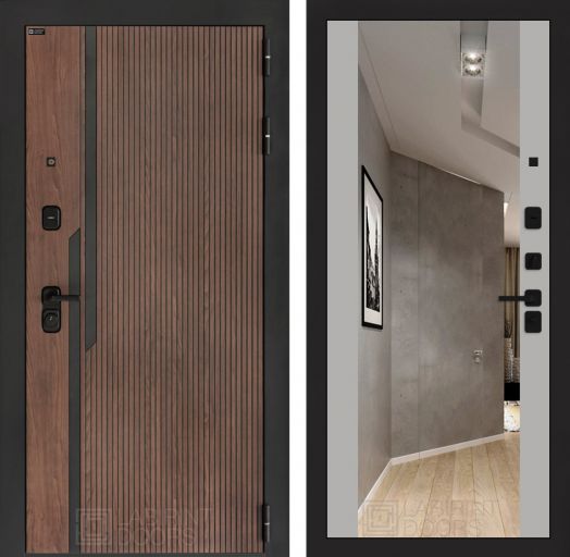 Входная дверь Лабиринт KARMINA - Зеркало максимум Грей софт