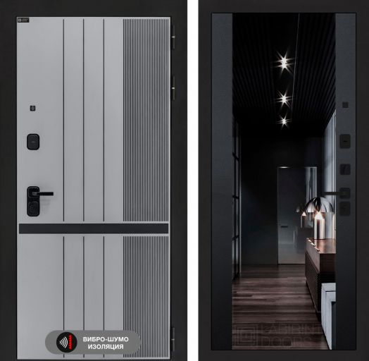 Входная дверь Лабиринт SKYLAB - Зеркало максимум с тонировкой Черный кварц