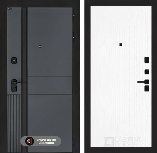 Входная дверь Лабиринт EVOLAB - 07 Белое дерево