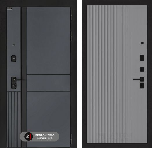 Входная дверь Лабиринт EVOLAB - 29 Серый софт рельеф
