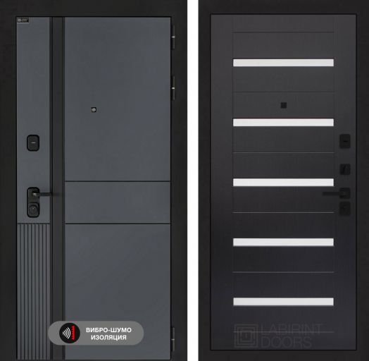 Входная дверь Лабиринт EVOLAB - 01 Венге, стекло белое