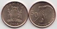 Замбия 50 нгве 2024 год UNC