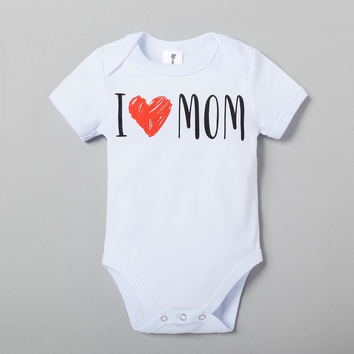 Боди Крошка Я Love mom, рост 74-80 см, белое