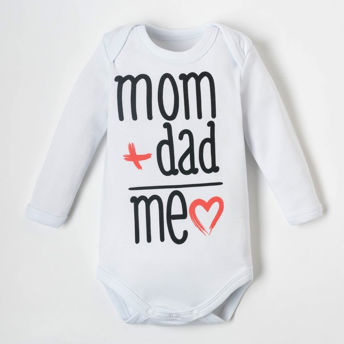 Боди Крошка Я "Mum+Dad, рост 74-80 см, белое