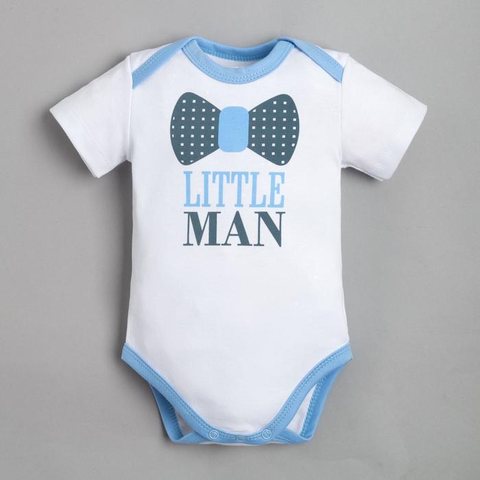 Боди Крошка Я Little man, рост 62-68 см, белое