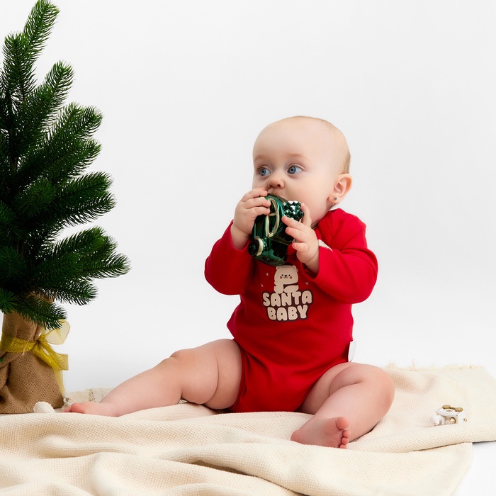 Боди с длинным рукавом Крошка Я Santa baby, рост 68-74 см