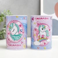 Копилка для денег «Банка. Единорожек с сердечками», металл, 12?8?8 см, МИКС
