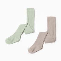 Колготки детские Крошка Я BASIC LINE, набор 2 пары, рост 68-74 см, бежевый / оливковый