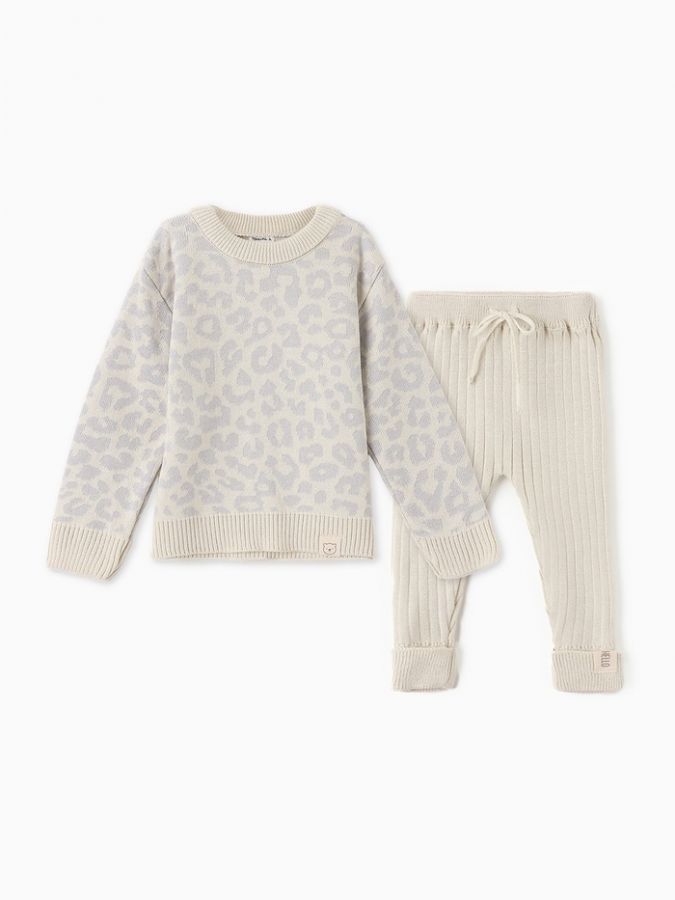 Костюм вязаный Крошка Я Leo Baby рост 68-74 см, серый