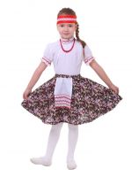 Юбка карнавальная в цветочек с фартуком, р-р 32