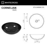 Глянцевая черная раковина WHITECROSS Cornelian D=43 схема 4