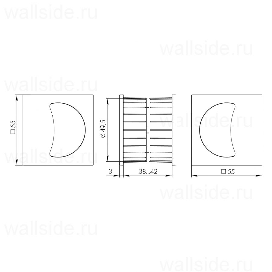 Ручка Armadillo для раздвижных дверей SH.QUADRO55.010