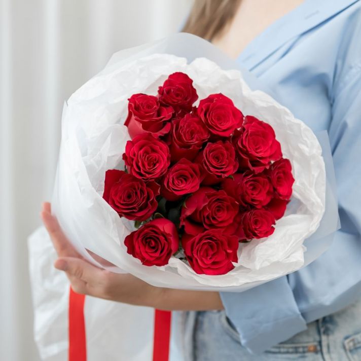 Роза красная от 15 шт (40 см Кения)