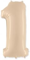 Цифра "1" фольгированная (40/102) Кремовая