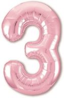 Цифра "3" фольгированная (40/102) Фламинго