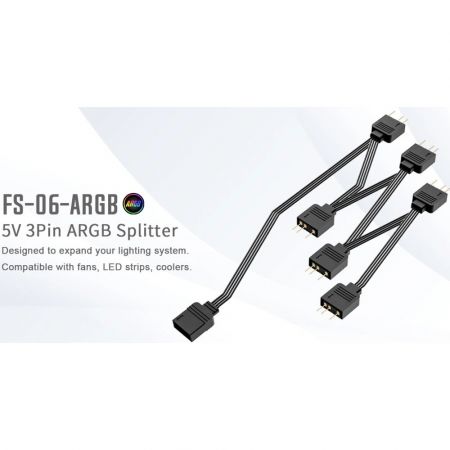 Переходник ARGB --> ARGB х 6 ID-Cooling FS-06