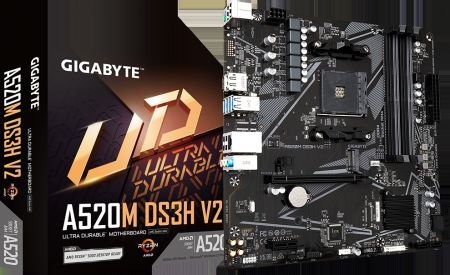 Материнская плата AM4 Gigabyte A520M DS3H V2