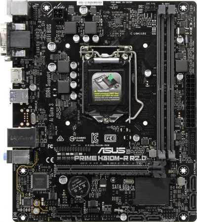 Материнская плата 1151 v2 Asus H310M-R R2.0 Prime