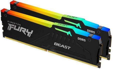 Модуль памяти DDR5 64Gb (2x32Gb Kit) Kingston 6000 Fury Beast RGB KF560C36BBEAK2-64