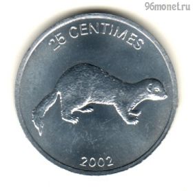 ДР Конго 25 сантимов 2002