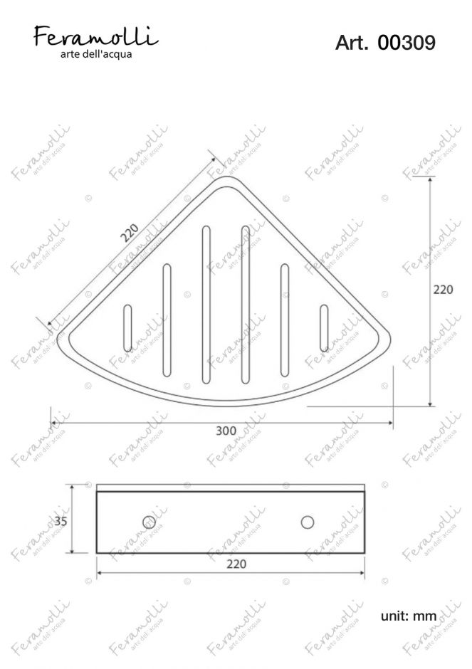 Полка для ванных принадлежностей Feramolli BL309, черный ФОТО