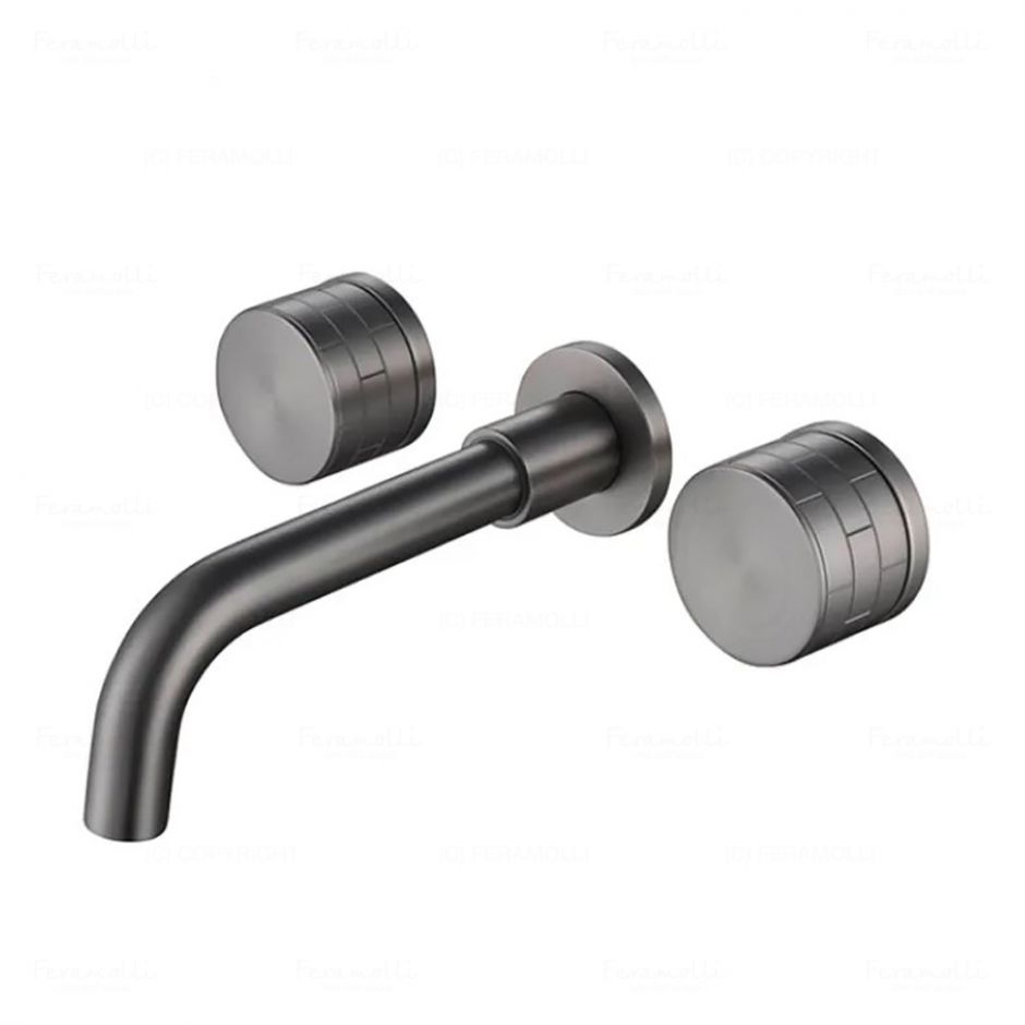 Смеситель для раковины встраиваемый Feramolli GM658, серый сатин