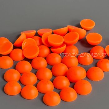 Матовые Пластиковые Полубусины Fluo_Orange 12 мм