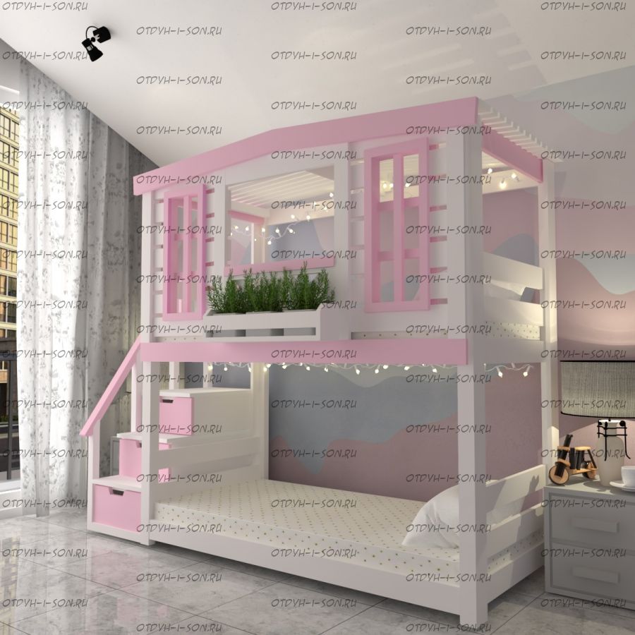 Кровать двухъярусная Домик Roof